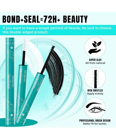AMZGlRL Lash Bond & Seal 2-in-1 Cluster Glue - 12ml Long-Lasting Eyelash Adhesive | Black Lash Glue for DIY Lash Clusters at Home - Buy Online on GoSupps.com
