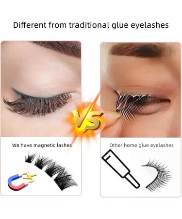 1 Pair Magnetic-Eyelashes Natural Look without Glue Needed Reusable Eye Magnetic Lashes with Applicator Magnetic Eyelashes - Buy Online on GoSupps.com