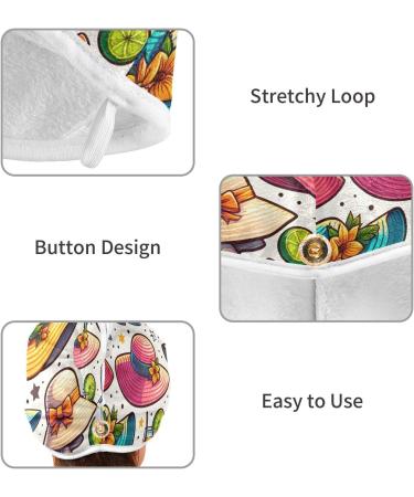 Summer Hats Juice Hair Towel 2 Pack - Super Absorbent Quick Dry Hair Turbans for Women & Girls - Ultimate Hair Drying Solution - Buy Online on GoSupps.com