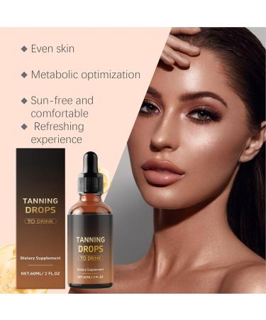 Tanning drops for drinking 60 ml lightweight tanning drop drinkable Versatile Mellanin Glow Drops for Face and Body Nourishing Facial Tan Drop Suitable for Men Women - Buy Online on GoSupps.com