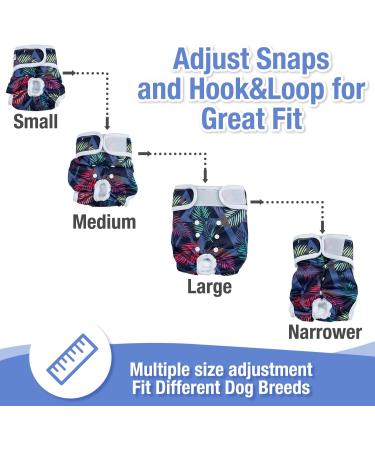 Buy Dono Reusable Dog Diapers - 3 Adjustable Washable Heat Pants for Bitches (Palm Leaves Size L) - Eco-Friendly Pet Care - Buy Online on GoSupps.com