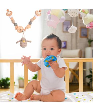Wangjiangda Wooden & Crochet Stroller Chain - Cute Animal Stroller Toy with Bell for Baby Boys & Girls - Buy Online on GoSupps.com