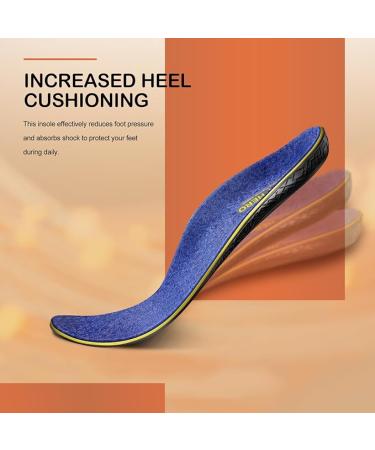 WALKHERO Wool Insoles - Fleece Arch Supports for Plantar Fasciitis Relief - Blue Mens 6 - Buy Online on GoSupps.com