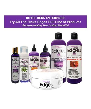 Hicks Edges Natural Hair & Scalp Conditioning Shampoo with Lilac - 16 oz | Shop Internationally for Healthy Hair - Buy Online on GoSupps.com