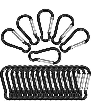 Buy 50-Pack Black Aluminum Carabiner Clips for Camping Hiking Fishing & Travel - Durable Key Ring Buckles for Backpacks & Bottles - Buy Online on GoSupps.com