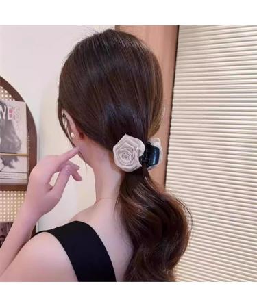 Dry and Withered Rose Claw Clip for Women's Side Hair Clip Fresh and Sweet Rose Ponytail Clip Coffee Flower Gripper - Buy Online on GoSupps.com