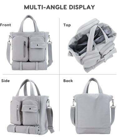 SONARIN Large Capacity Waterproof Baby Nappy Changing Tote Bag with Changing Mat - Grey - Buy Online on GoSupps.com