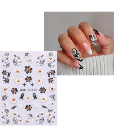 JMEOWIO 3D Embossed Halloween Nail Art Stickers Decals Self-Adhesive 5D Cute Ghost Pumpkin Star Nail Supplies Nail Art Design Decoration Accessories 4 Sheets - Buy Online on GoSupps.com