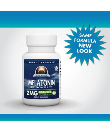 Source Naturals Time Released Melatonin 2 mg - 120 Tablets | Slow Release Formula | 1 Pack - Buy Online on GoSupps.com