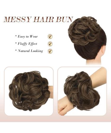 Feshfen Large Dutt Hair Part with Rubber Band - Ash Brown Mix Blonde Hair Tie & Extensions for Women & Girls - 55g - Buy Online on GoSupps.com