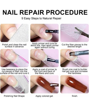Repair of broken nails glue gel kit compact design with brush tweezers useful tool for manicure care beauty accessory reliable strengthening gel for women Damaged nails - Buy Online on GoSupps.com