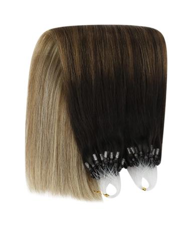 Youngsee Microring Extensions - Real Hair Balayage Ombre Dark Brown to Blonde 55cm Micro Loop Extensions - 50g Remy Hair #2/6/24 - Buy Online on GoSupps.com