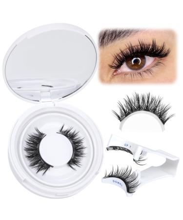 Magnetic Eyelashes Cat Eye Wispy Lashes Magnetic False Eyelashes with Applicator No Glue Needed Natural Strip Lashes Durable 1 Pair Magnetic Lashes