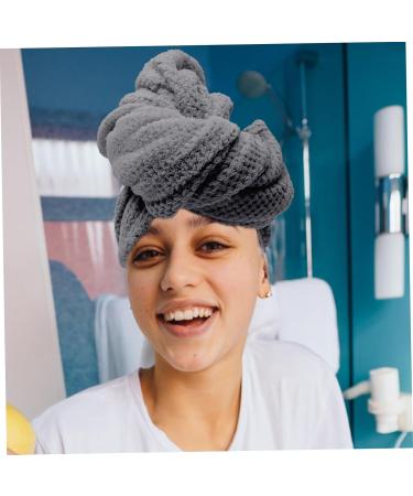 Quick Dry Absorbent Hair Towel & Shower Cap for Women - Large Grey Hair Drying Cap Essentials - Buy Online on GoSupps.com