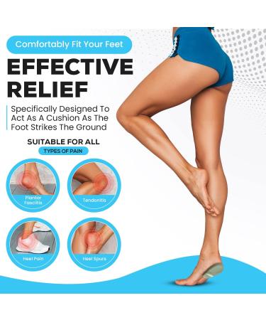 Heel Cups for Heel Pain Relief Fast Heel Pads for Strains & Spurs | 3 Pairs for Men & Women - Buy Online on GoSupps.com