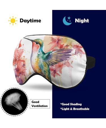 Light-Blocking Sleep Mask | Hummingbird Eye Masks for Women | Comfortable & Soft Floral Blindfold with Adjustable Strap | Ideal for Sleep & Travel - Buy Online on GoSupps.com