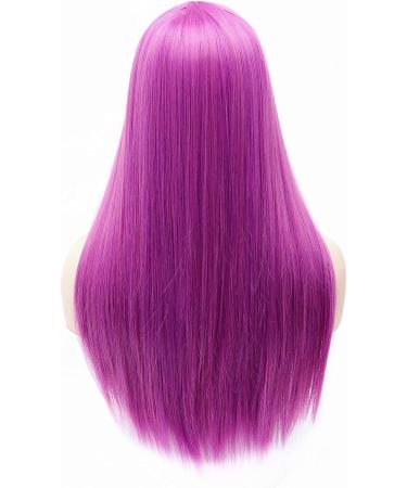 Bestung Light Purple Straight Cosplay Wig 22 Inches Long - Synthetic Full Hair with Bangs for Women - Costume or Daily Wear - 24 Purple - Buy Online on GoSupps.com