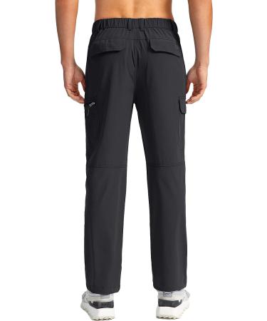 Pudolla Men's Lightweight Cargo Pants for Hiking & Outdoor Activities - Black, Size Medium - Buy Online on GoSupps.com