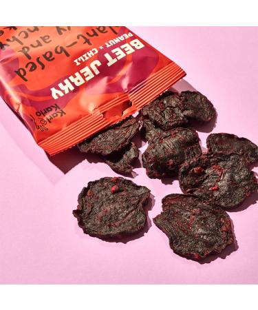Karl Karlo Vegan Beef Jerky - Beetroot Peanut & Chilli Snack | Natural Ingredients | Hearty Vegan Dry Meat | Made in Europe - 4 x 40 Pieces (4 Pack) - Buy Online on GoSupps.com