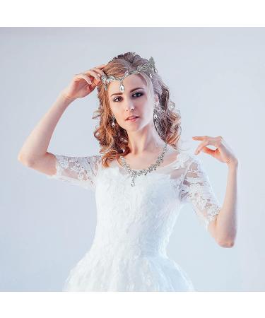 Crystal Rhinestone Wedding Tiara Crown for Brides - Goddess Elf Princess Fairy Headband for Women & Girls - Buy Online on GoSupps.com