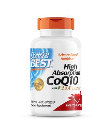 Doctor's Best High Absorption CoQ10 with BioPerine 100 mg 60 Softgels