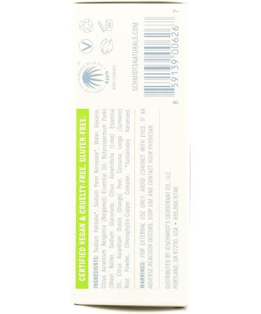 Schmidt's Bergamot + Lime Deodorant - Fresh & Invigorating 3.25oz - Buy Online on GoSupps.com