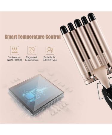 Dazspirite 5-Barrel Curling Iron for Large Curly Waves - Adjustable Temperature Hair Styler for Long & Short Hair - Buy Online on GoSupps.com