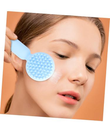 Ipetboom Silicone Face Brush Face Washing Brush Facial Exfoliator Scrubber Hand Scrubber Silicone Facial Scrubber Exfoliating Brush Exfoliate for Face Scrubber Manual 3D Cleanser Silica Gel 11x5cm Sky-blue - Buy Online on GoSupps.com