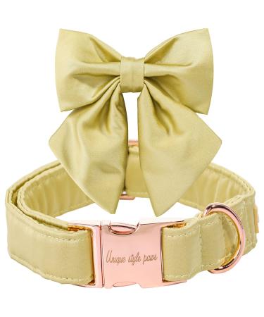 Unique style paws silk yellow color dog collar. Conductible hard-wearing dog collar with loop wedding fly dog collar for x-large dog vitality yellow