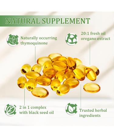 Ovela Oil of Oregano with Black Seed Oil Oil of Oregano Softgels 6000mg Pure & Natural Supplement Immune Support | Improving Gut Health | Boosts Energy Non-GMO Gluten Free (1) - Buy Online on GoSupps.com