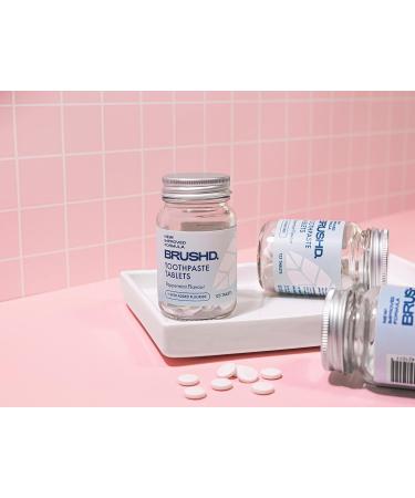 Brushd. Waterless Toothpaste Tablets Fresh Natural Ingredients Lightly Foaming Added Fluoride Plastic-Free Packaging Vegan & Cruelty-Free 125 Tablets - Buy Online on GoSupps.com