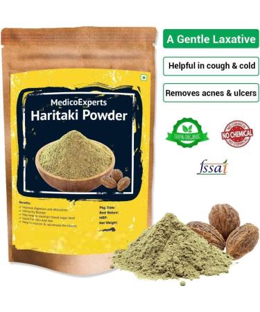 RUVA Haritaki Poudre biologique 400 g/m | Poudre Harde 100 % pure | Kadukkai | Harad | Poudre de noix d'encre pour les cernes le visage la peau et une digestion saine - Buy Online on GoSupps.com