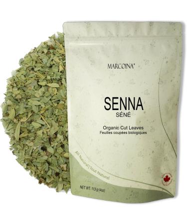 Organic Senna Leaves Herbal Loose Tea by Marcoina - Cut Leaves 113g in Resealable Bag Caffeine-Free Tea from India - Known as Cassia angustifolia Tinnevelly senna s n 4oz. Senna Organic Cut Leaves 113g(4oz)