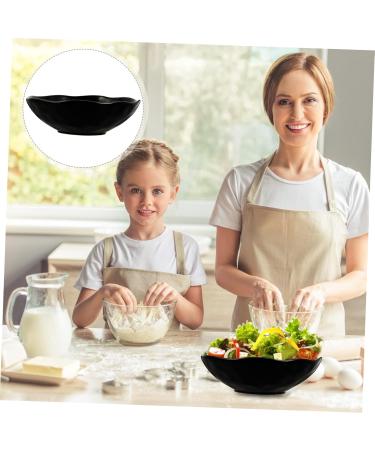 Alipis 1pc Ceramic Soup Bowl Salad Bowl Nesting Bowls White Decor Kitchen Gadget Kitchen Tool Ceramics Black 20X20CM - Buy Online on GoSupps.com
