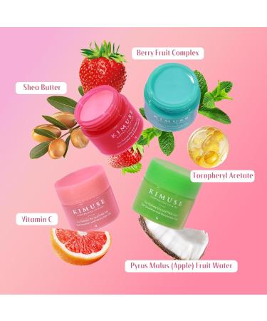 KIMUSE Lip Mask Set Lip Sleeping Mask Overnight Lip Treatment for Dry Lip Flaky Moisturizing Vitamin C Shea Butter & Antioxidants - Buy Online on GoSupps.com