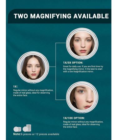 Getinbulk 12-Piece Compact Mirror Set | Double-Sided 1X/3X Magnification | PU Leather | White | 3.15 inches - Buy Online on GoSupps.com