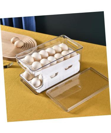 Yardenfun Egg Holder Box Refrigerator Holder Double-layer Capacity Egg Organizer Container Dispenser Kitchen Fridge Egg Storage - Buy Online on GoSupps.com