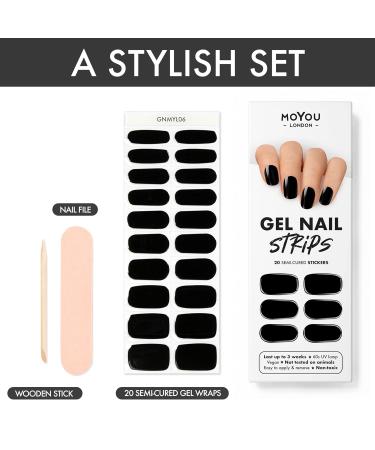 Buy MOYOU LONDON Semi-Cured UV Gel Strips - 20 Pieces for Salon-Quality Manicures | Gel Nail Foils UV Curing - Don't Be Sour - Buy Online on GoSupps.com