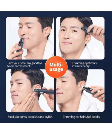 OUSIKA Multifunctional Nose Hair Trimmer - Rechargeable Ear & Eyebrow Groomer Beard Shaver Black - Buy Online on GoSupps.com