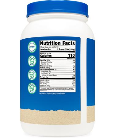 Nutricost Organic Pea Protein Powder (3 LBS) Unflavored - Certified USDA Organic Protein from Plants Vegetarian Friendly Gluten Free Non-GMO - Buy Online on GoSupps.com