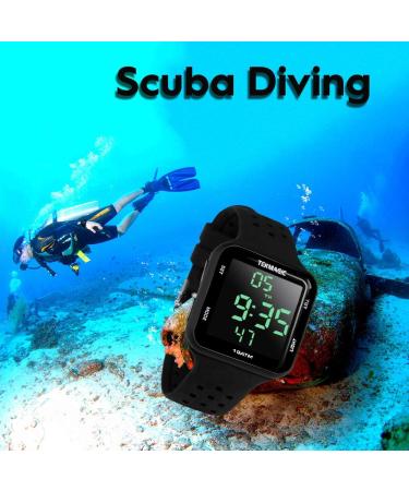100m Water Resistant Scuba Diving Watch with Stopwatch, Alarm, Dual Time Display | 12/24 Hour Format - Buy Online on GoSupps.com