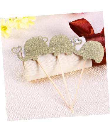 Cabilock 3pcs Elephant Cupcake Picks Fruit Cake Cupcake Topper Cake Toothpick Topper Cocktail Picks Fruitcakes Baby Shower Jungle Animal Toppers Dessert Topper Food Makeup Wedding Golden 10.00X5.30X0.20CM - Buy Online on GoSupps.com