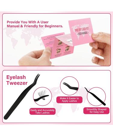 PRO DIY Lash Extension Kit with 200 Pcs Individual Lashes, Lash Bond, Applicator & Tweezers - Beginner Lash Clusters Kit (Style A) - Buy Online on GoSupps.com