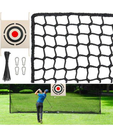 Golf Net for Practice, Hitting, Drving and Chipping, Sport Netting for Baseballs Soccer, High Impact Backyard Barrier Netting with Targets Cloth, 4 Hooks, Zip Ties, 10x10ft/10x15ft/10x20ft/10x25