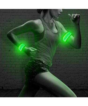 BSEEN LED Armband 2 Pack - High Visibility Light Up Sports Wristbands for Runners, Joggers, Cyclists - Adjustable Glowing Bracelets - Green - Version 2 - Buy Online on GoSupps.com