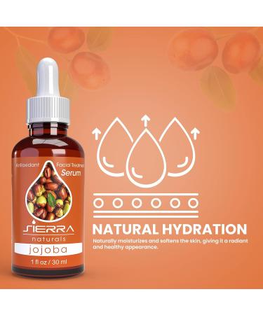Sierra Naturals 100% Jojoba Oil - Hydrating Facial Oil with Vitamin E | Anti-Oxidant Serum | 1 oz - International Shipping - Buy Online on GoSupps.com
