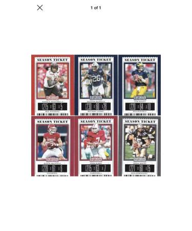 2019 Panini Contenders Season Tickets Complete Hand Collated NCAA Football Set of 100 Cards - Includes cards of NFL Superstars Alvin Kamara, Tom Brady, Aaron Rodgers, Peyton Manning, Saquon Barkley, Patrick Mahomes, Lamar Jackson and Josh Allen.