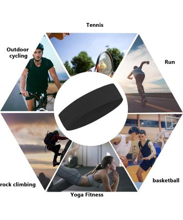3 Pack Sports Headbands - Non-Slip Elastic Hair Bands for Running Cycling Yoga & Basketball | Black Gray & Blue - Buy Online on GoSupps.com