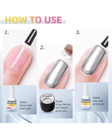 Buy 8ml Metallic Gel Nail Polish - Silver 3D Mirror Effect | Glossy Soak Off UV/LED for Stunning DIY Nail Art - Buy Online on GoSupps.com