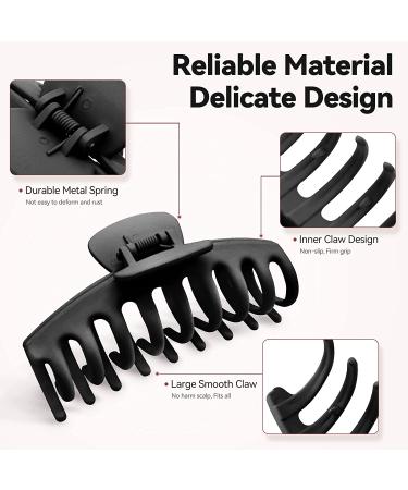 NLUS Large Hair Claw Clips 8 Pack - Strong Hold Matte Hair Clips for Women - 2 Styles Banana Square Jaw Clips - Ideal for Thick and Thin Hair - Light Grey, Brown, Khaki, Black - Buy Online on GoSupps.com